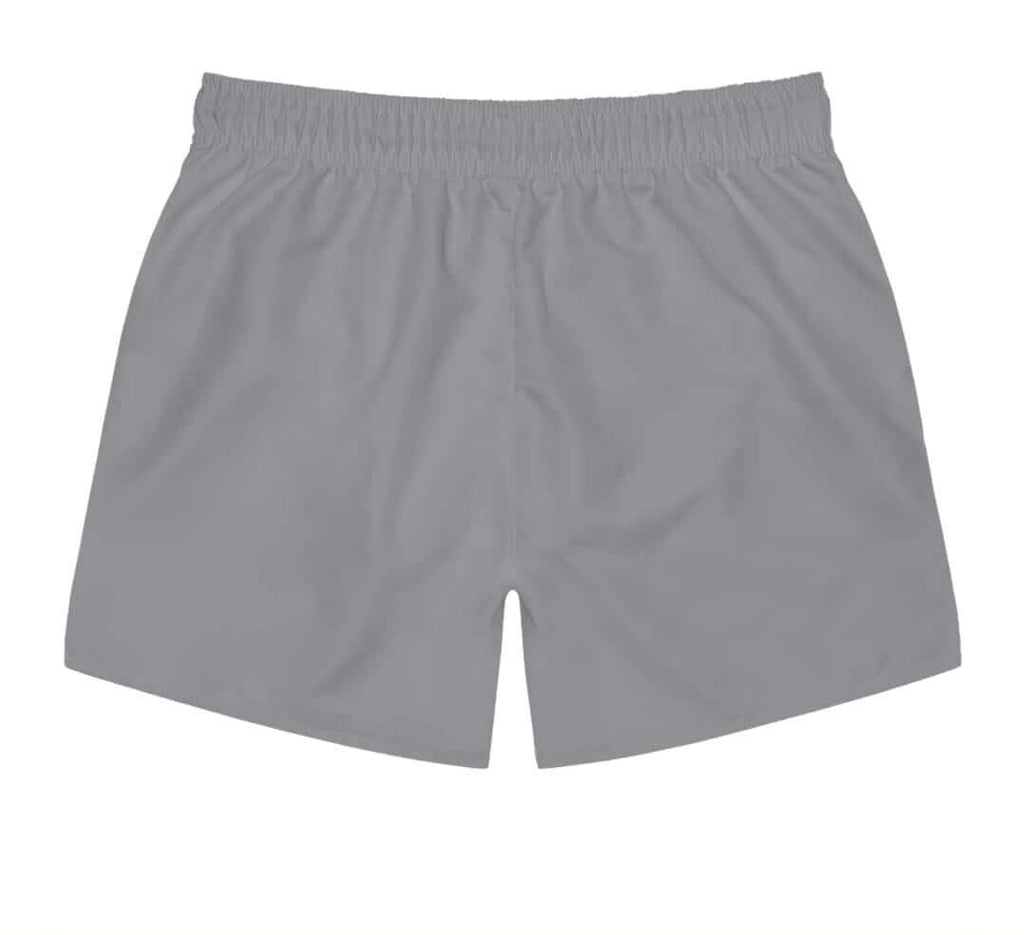 Outwork The Hustle Swim Trunks in gray, featuring an elastic waistband and lightweight design for summer wear.