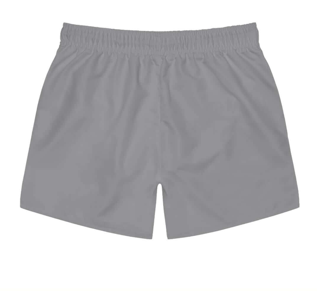 Outwork The Hustle Swim Trunks in gray, featuring an elastic waistband and lightweight design for summer wear.