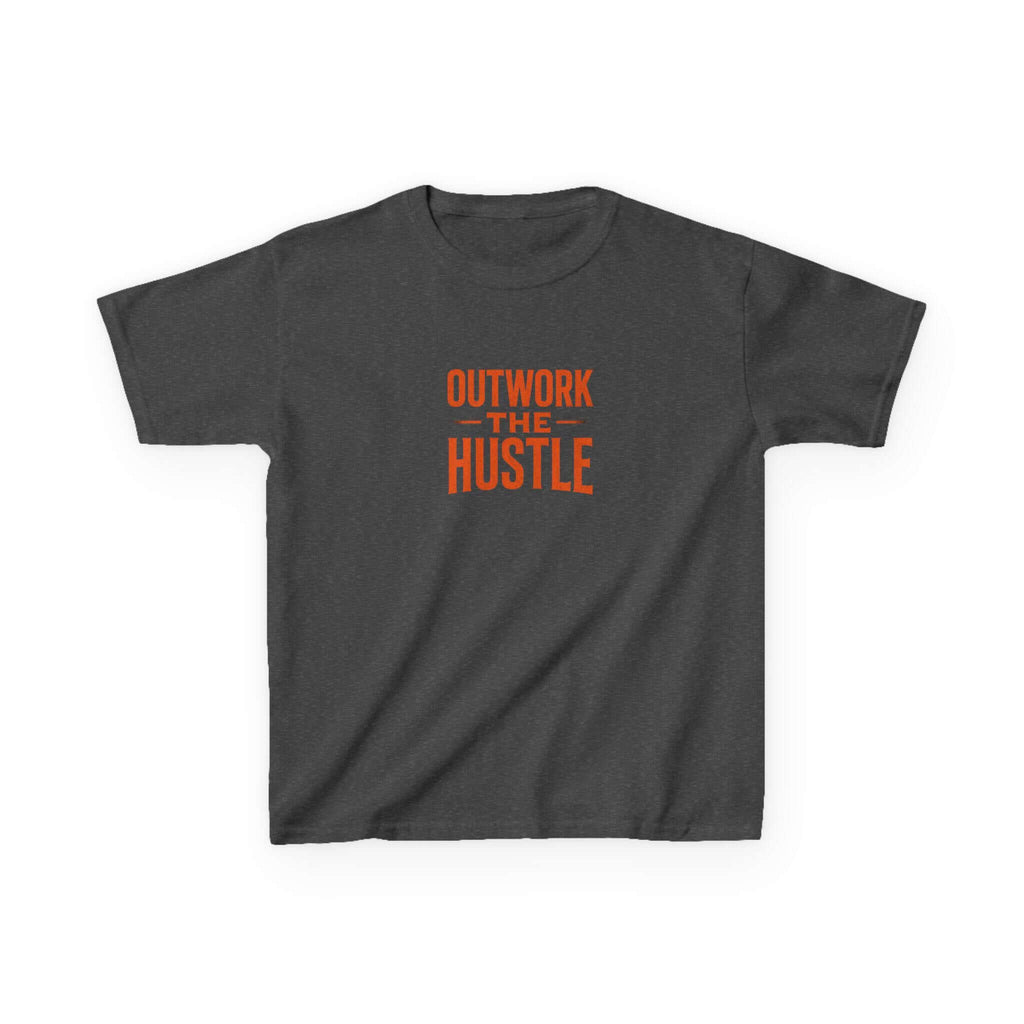 Kids Tee: "Outwork the Hustle" Motivational Youth Shirt